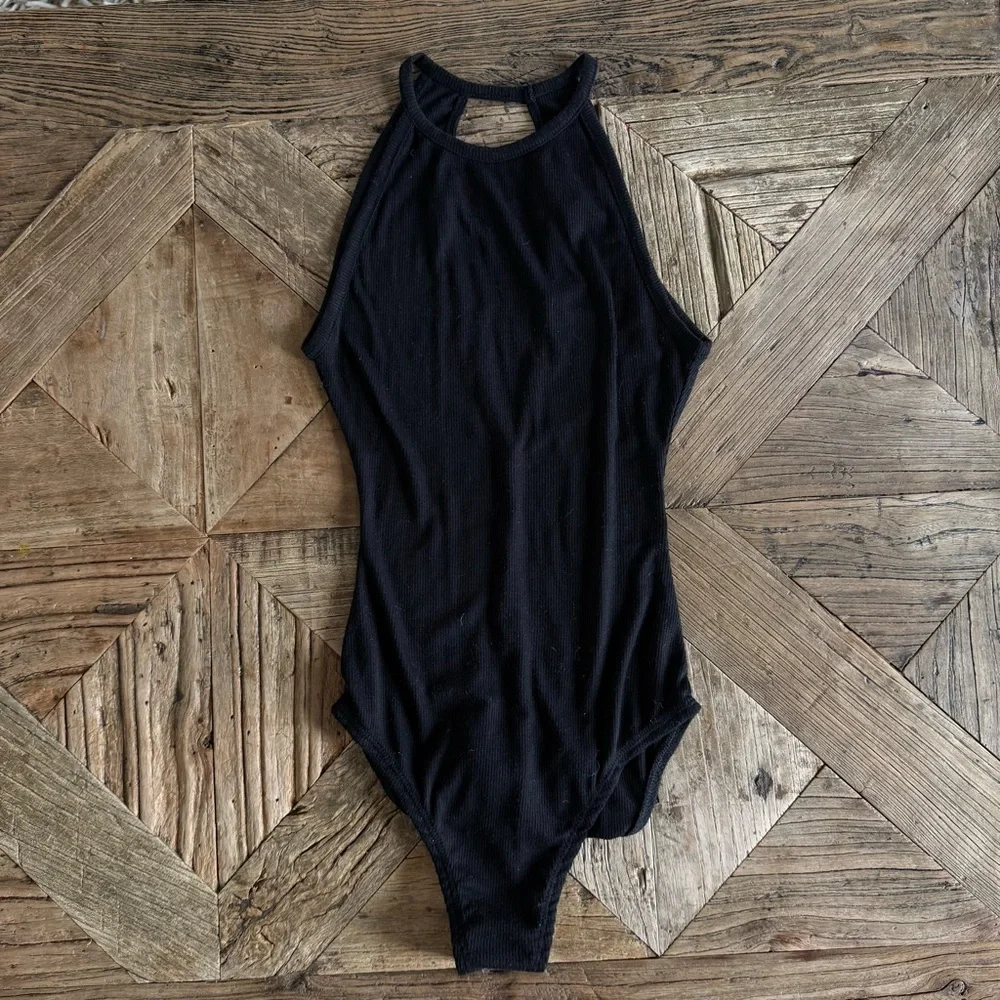 H&M Divided Black Ribbed Women's Bodysuit XS